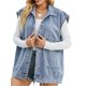 thumbnail image 3 of TRKIYQC, chaleco de mezclilla salvaje a la moda para mujer, chaleco sin mangas con cuello vuelto de Color sólido, abrigo con botones de tendencia de verano TRKIYQC moda, 3 of 9