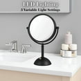 thumbnail image 6 of Jerdon 8.5" Diameter Makeup Mirror with Variable Light, 8X-1X Magnification, Black Finish, Plug In-Model HL8808BKL, 6 of 9