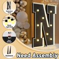 thumbnail image 3 of Letra N negra iluminada impresa con estampado de marquee Letters, 90 cm de alto, 3 of 7