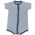 thumbnail image 3 of Hudson Baby Infant Boy Cotton Rompers 3pk, Blue Whale, 0-3 Months, 3 of 4
