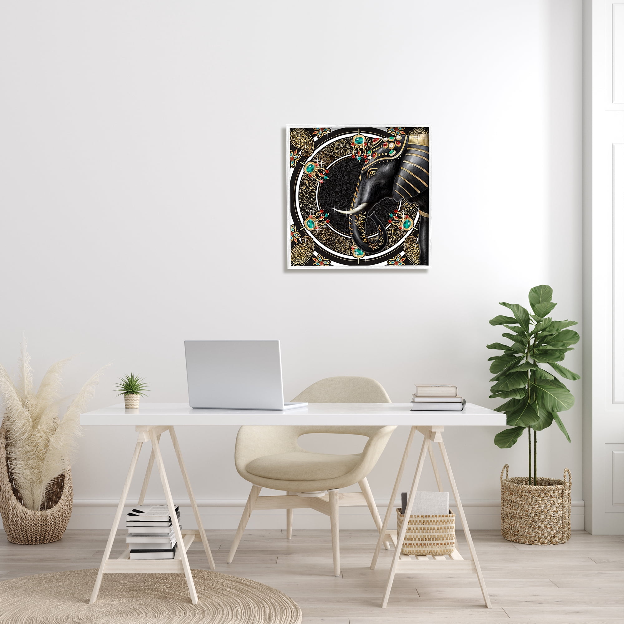 Stupell Industries Glam Elephant Regal Jewelry Paisley Pattern, 24 x 24, Design by Ziwei Li