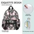 thumbnail image 5 of Unicorn and Flower Grey Pattern Backpack for School, Cute School Bag with Adjustable Shoulder Straps and Padded Back, 15.25"x11.5"x5.25", 5 of 5
