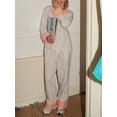 thumbnail image 2 of Women Y2k Pajama Set Striped Contrast Color Long Sleeve Sleepwear Lounge Sets Homewear Nightwear, 2 of 7