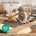thumbnail image 4 of ODIKA 8'x10' Washable Area Rug Modern Angular Shapes Faded Urban Design Assorted Multi Tone Surface for King Size Bedroom Under Bed, Master Suite, Non-Shedding, Easy Care, 4 of 7