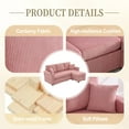 thumbnail image 2 of L-Shaped Sectional Sofa,Corduroy Convertible 3-Seat Sofa Couch with Pull-Out Storage,Ottoman for Living Room,Apartment,Pink, 2 of 7