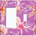 thumbnail image 2 of Metal Light Switch Wall Plate Outlet Cover (Ocean Sea Star Fish Shell Coral Clam Hot Pink - Single Rocker Single Toggle), 2 of 2