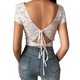 thumbnail image 2 of TRKIYQC - Camiseta de manga corta con encaje para mujer TRKIYQC  moderno, 2 of 9