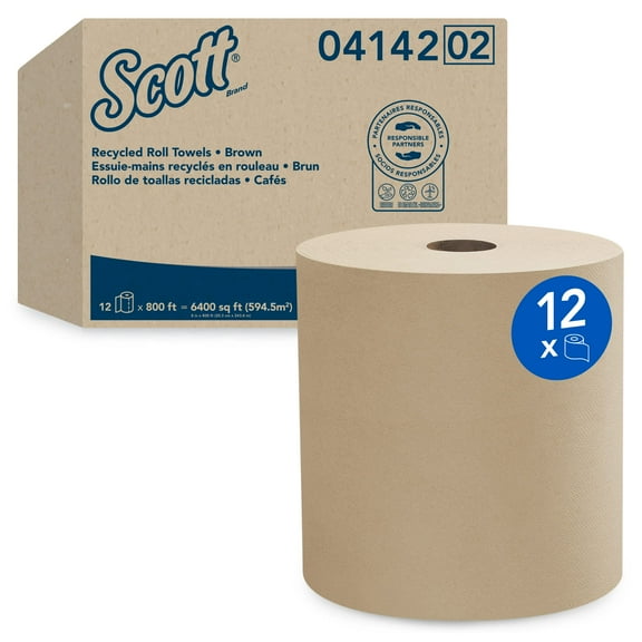 Scott Hard Roll Paper Towels Natural, 800' / Roll, 12 Rolls / Case