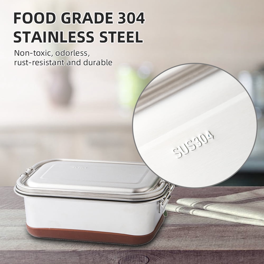 Lunch box,1.2l Bento Box Stainless Steel Lunch Layer 3 1.2l 304 Stainless Steel Box Layer 3 Box With Silicone Bento Box With Qahm Qudai Cometx