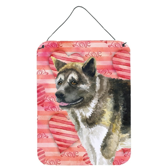 Carolines Treasures BB9756DS1216 American Akita Love Wall or Door Hanging Prints Red 12WX16H multicolor