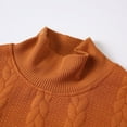 thumbnail image 4 of ZQUUVOU Men's Turtle Neck Jacquard Sweater Long Sleeve Cabled Knit Warm Casual Tops Winter Fashion Pullover Orange, 4 of 5