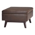thumbnail image 1 of Simpli Home Owen - Ottoman - rectangular - faux air leather - distressed chestnut brown, 1 of 6
