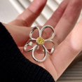 thumbnail image 4 of czcpp-Chunky Thumb Rings For Women, Minimalist Big Hollow Flower Curve Geometry Adjustable Non Tarnish Stainless Steel Jewelry Gift, 4 of 4