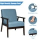 Giantex Chaise d'Appoint Fauteuil Moderne du Milieu du Siècle pour Salon, Chambre à Coucher, Bleu – image 4 sur 8