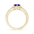thumbnail image 2 of ANGARA Natural Tanzanite and Diamond Split Shank Ring in 14K Yellow Gold for Women (Size-7x5mm) | December Birthstone, Birthday, Anniversary, Jewelry Gift for Women | Natural Tanzanite Ring, 2 of 9