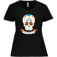 thumbnail image 3 of Inktastic Day of the Dead Skull Women's Plus Size T-Shirt, 3 of 5