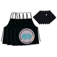thumbnail image 1 of Cotton Homes Set of 6 Aprons and 6 Napkins with Free 4 Pack Washcloths (28x32 Inch Aprons, 18x18 Inch Napkins)-Black- Commercial Grade Superior MJ Spun Polyester Fabric., 1 of 9