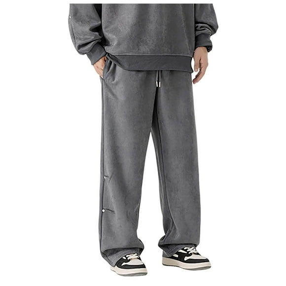 WEAIXIMIUNG Black Pants Men Jeans Relaxed Fit Men's Autumn Loose Sag High Street Fashion Straight Pants Boys with Wide Legs Pants
