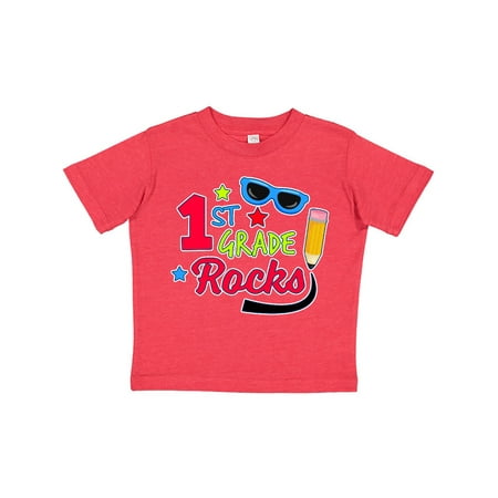 

Inktastic 1st Grade Rocks with Sunglasses and Pencil Gift Toddler Boy Girl T-Shirt