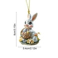 thumbnail image 3 of Bunny Easter Ornament, 2D Flat Acrylic Rabbit Pendant Hanging Decor, for Spring Party House Decoration Car Rearview Mirror Backpack, 3 of 6