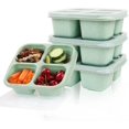 thumbnail image 1 of 4 Pack Snack Containers, Reusable Bento Snack Box, 4 Compartments Meal Prep Lunch Containers for Kids Adults, Divided Food Storage Containers for School Work Travel (Mix), 1 of 6