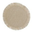 thumbnail image 1 of Placemat Rond Tissé Avec Franges Camel 15 X 15 - Ensemble De 12, 1 of 4