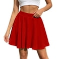 thumbnail image 3 of Tqcoqu Women's Skirt Basic Mini Skater Skirt 2026 Summer Skirts Stretchable High Waist A-Line Party Club Skirts, 3 of 8