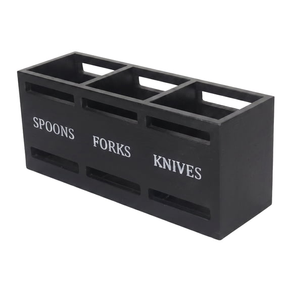 Wooden Silverware Holder Flatware Cutlery Holder Flatware Utensil Caddy Wood Silverware Organizer Containers for Kitchen Countertop, Spoon and fork Holder Flatware Utensils Caddy for Party