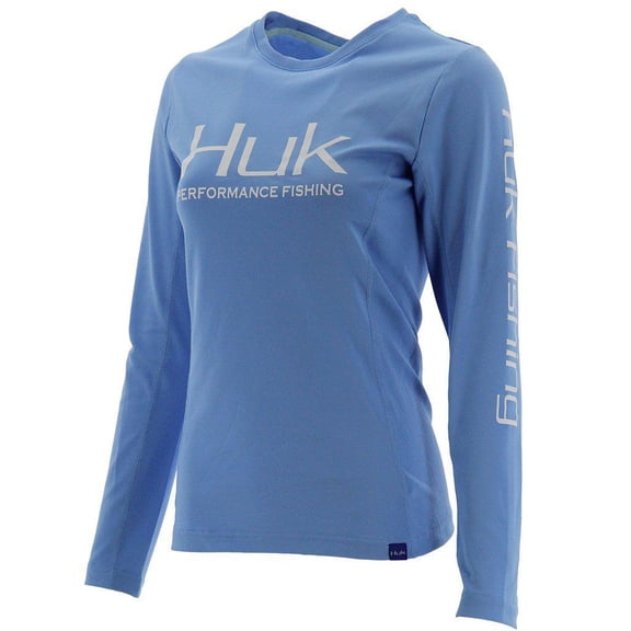 HUK Womens Icon Sleeve Carolina Blue, XSmall Long Sleeve Shirt