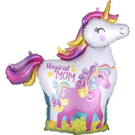Magical Mom Unicorns 32 Inch Foil Mylar Balloon [40834]