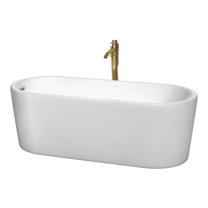 Wyndham Collection  Ursula 67-inch White Freestanding Soaking Bathtub