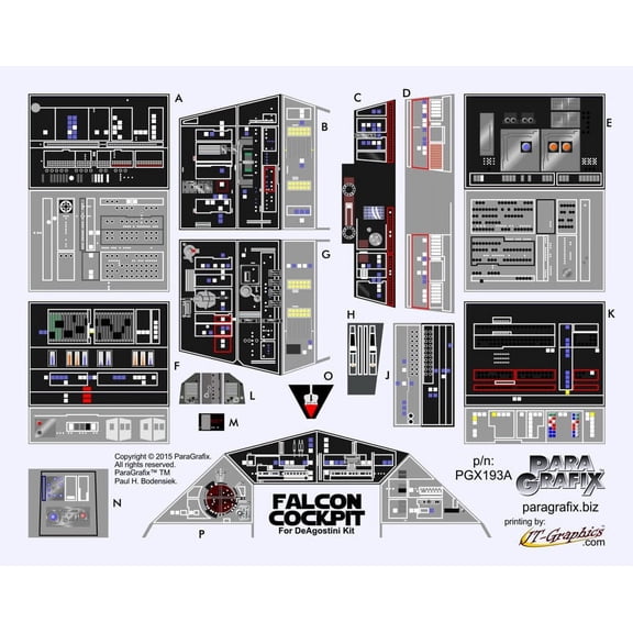 Star Wars - DeAgostini Millenium Falcon Cockpit Decals - PGX193A