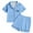 Sky Blue, variant on Utlike Girls Pajamas Set Toddler Sleepwear Set 2 Pcs Tween Heart Print Short Sleeve Shorts Pyjamas Set Soft Pyjamas Top And Shorts Loungewear For Kids Festival Girl Homewear Size 2 Years-3 Years