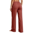 thumbnail image 6 of Women Soft Knit Wide Leg Pants Sevevn Elastic Drawstring High Waist Loose Fit Trousers With Side Pockets, Assorted Solid Colors For Lounging Sleepwear And Daily Casual Home Outfits, 6 of 7