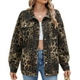 thumbnail image 1 of Veste Décontractée à Manches Longues pour Femmes, Style Boyfriend, Imprimé Léopard, S, 1 of 9