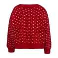 thumbnail image 5 of Oversized Sweaters For Women Festive Funny Butterfly Jacquard Graphic Crew Neck Sweatshirt Casual Loose Winter Soft Warm Knit Holiday Pullover Tops Red L, 5 of 5