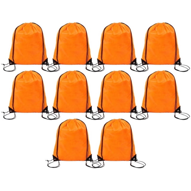 Mochila con Cordón Mochila Adecuada para Gimnasio, Almacenamiento y Viajes Bolsa con Cordón para Deportes de Maratón Color Naranja