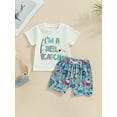 thumbnail image 2 of Western Baby Boy Clothes Toddler Summer Outfit Short Sleeve T-Shirt Tee Tops Joggers Casual Shorts 2Pcs Set, 2 of 8
