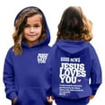 thumbnail image 2 of Grblisyd JESUS LOVES YOU Hoodie for Teen Girls Oversized Christian Hoodies Essentials Hoodie Christian Bible Verse Hoodies Long Sleeve Hoodies for Teen Girls Dark Blue 160, 2 of 6