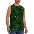 thumbnail image 2 of Haiem Men's Green Bright Web with Spiders Print Tank Tops Summer Sleeveless Cut Off Workout T-Shirts Fitness Vest Athletic Undershirts-Medium, 2 of 8