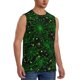 thumbnail image 2 of Balery Green Bright Web with Spiders Camisetas sin mangas para hombre, absorbe la humedad y protege contra el mal olor.-Small, 2 of 7