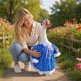 thumbnail image 6 of Porch Goose Outfit for 21 X 15 Inch Large Porch Goose Statue Blue Porch Goose Dress for Outdoor Goose Statue Garden Display Blue Decorations 1 Pack, 6 of 7
