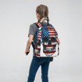 thumbnail image 5 of Honeii American Flag Skull Print Lightweight Backpacks,Carry on Backpack,Durable Backpack for School, Work & Travel, 5 of 7