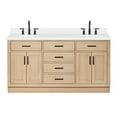 thumbnail image 2 of Ariel Hepburn 67 Inch Double Oval Sink Bathroom Vanity With Pure White Quartz Countertop 1.5 Inch Edge In Oak, 2 of 10