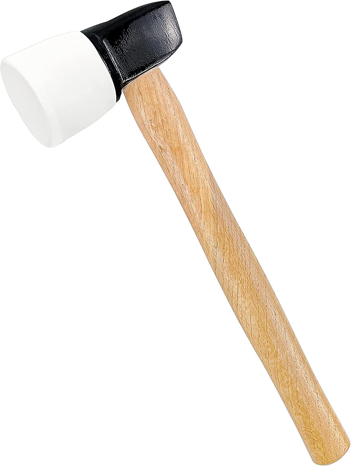 RGHJAR-White Rubber Flooring Mallet with Replaceable Head,Non-Marring Head, Wood Handle, 1 Replacement head