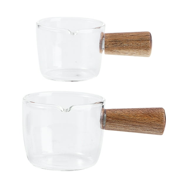 EeaseMX 2 platos para salsa con asa, cuencos de vidrio para salsa, condimentos, platillos para aperitivos (tamaños S y L)