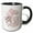 Black/White, variant on 3drose, Cute Pink Unicorn Monogram Initial G, 11oz Two-tone Blue Mug