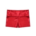 thumbnail image 4 of CHICTRY Teens Girls Shiny Ballet Dance Shorts High Waist Metallic Gymnastics Fitness Shorts Red 8, 4 of 5