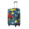 thumbnail image 2 of Easygdp Vehicles Cartoon with Funny Drivers Print Elastic and Washable Suitcase Protective Cover with Hidden Zipper Fits 18-32 inch Luggage -X-Large, 2 of 9
