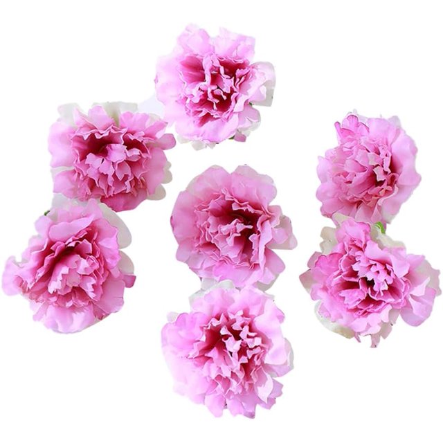100PCS Artificial Carnation Flower Heads, Fake Carnation for DIY Wedding Flower Wall Wedding Party Table Decoration Cake, Artificial Flower Head Decorations (Purple)